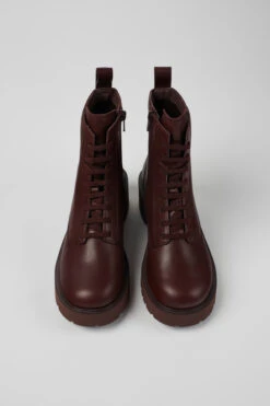 Milah Burgundy Lace-up Boots For Women -MK store K400577 008 CF