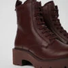 Milah Burgundy Lace-up Boots For Women -MK store K400577 008 DF