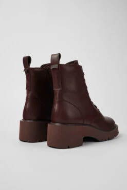 Milah Burgundy Lace-up Boots For Women -MK store K400577 008 TF