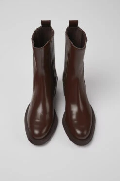 Bonnie Burgundy Leather Boots For Women -MK store K400631 005 CF