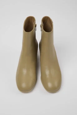 Katie Beige Leather Ankle Boots For Women -MK store K400664 006 CF