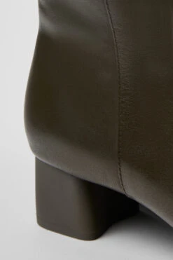 Katie Green Leather Ankle Boots For Women