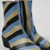 Bonnie Multicolored Striped Leather Boots For Women