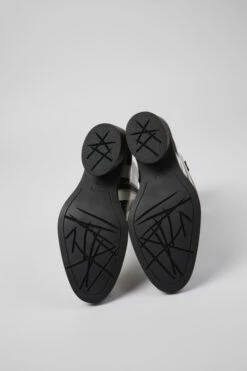 Bonnie Black And White Striped Leather Boots For Women -MK store K400686 003 SF