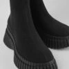 BCN Black Textile Boots For Women