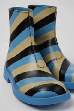 MIL 1978 Multicolored Leather Ankle Boots For Women