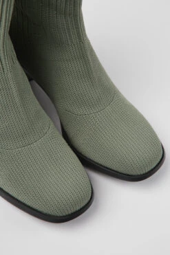 Kiara Green Textile Boots For Women