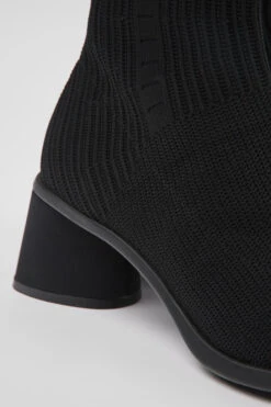 Kiara Black Textile Boots For Women