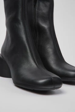 Niki Black Leather Boots For Women