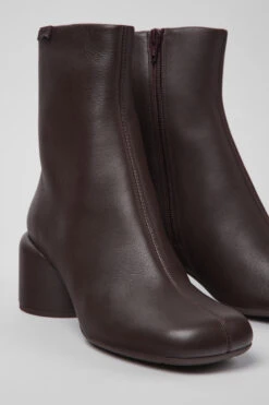 Niki Burgundy Leather Boots For Women