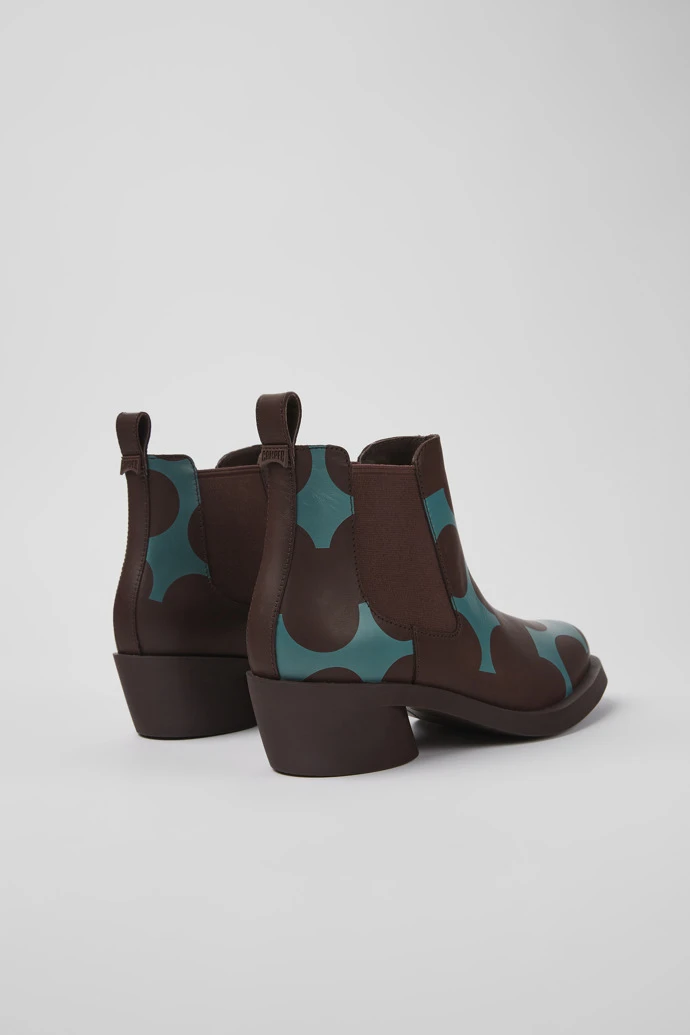 Twins Burgundy And Blue Leather Ankle Boots For Women 7 Twins Burgundy And Blue Leather Ankle Boots For Women - Image 5