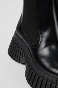 BCN Black Leather Boots For Women