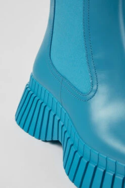 BCN Blue Leather Boots For Women