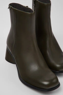Kiara Green Leather And Recycled PET Boots For Women