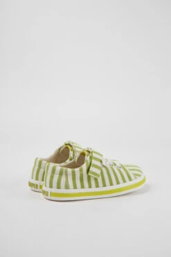 Peu Rambla Green And White Striped Recycled Cotton Shoes For Kids -MK store K800110 005 TF