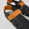 Oruga Black And Orange Leather Sandals For Kids -MK store K800242 018 DF