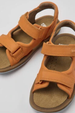 Bicho Orange Leather Sandals For Kids