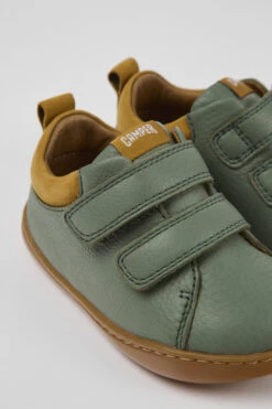 Peu Green Leather Shoes For Kids