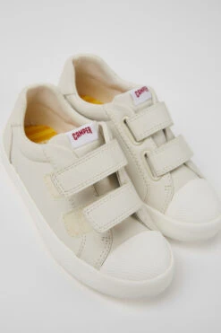 Pursuit White Leather Shoes For Kids