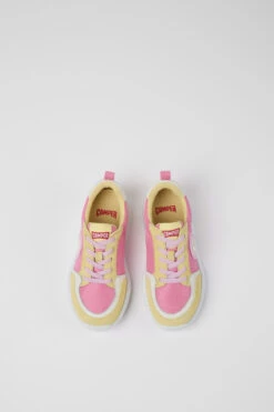 Driftie Yellow And Pink Textile And Nubuck Sneakers For Kids -MK store K800422 012 CF