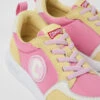 Driftie Yellow And Pink Textile And Nubuck Sneakers For Kids