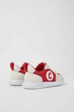 Driftie Red And White Textile And Leather Sneakers For Kids -MK store K800422 014 TF