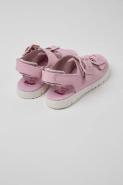 Oruga Pink Leather Sandals For Kids -MK store K800429 006 TF