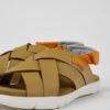 Oruga Brown Leather Sandals For Kids -MK store K800430 008 DF