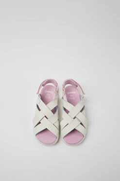 Oruga White Leather Sandals For Kids -MK store K800430 009 CF