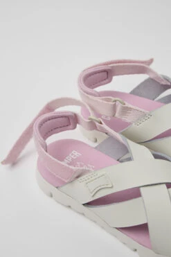 Oruga White Leather Sandals For Kids