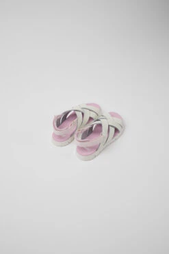 Oruga White Leather Sandals For Kids -MK store K800430 009 TF