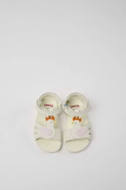Miko White, Pink, And Yellow Leather Sandals -MK store K800471 001 CF