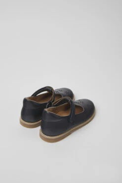 Savina Navy Blue Leather Shoes For Kids -MK store K800474 009 TF