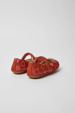 Twins Red Leather Ballerinas For Girls -MK store K800486 002 TF