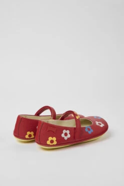 Twins Red Leather Ballerinas For Kids -MK store K800486 004 TF