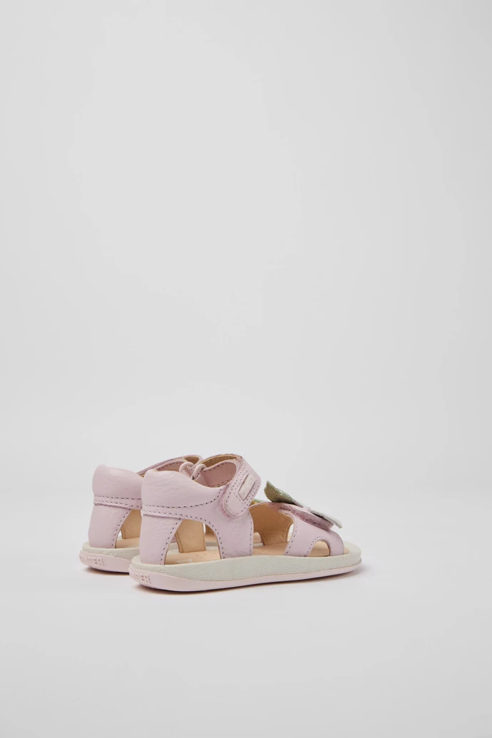 Twins Pink Leather Sandals For Girls 5 Twins Pink Leather Sandals For Girls - Image 3