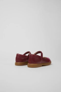 Twins Burgundy And Pink Leather Mary Jane Flats -MK store K800508 002 TF