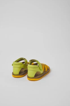 Twins Green And Orange Leather Sandals For Kids -MK store K800524 001 TF