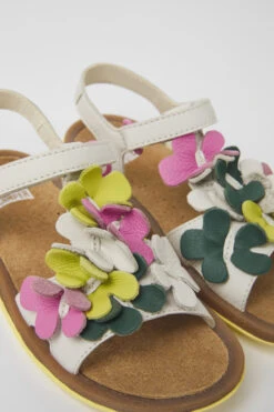 Twins Multicolored Leather Sandals For Kids