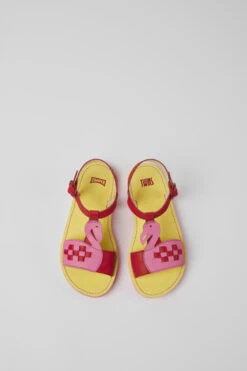 Twins Red And Pink Leather Sandals For Kids 10 Twins Red And Pink Leather Sandals For Kids -MK store K800535 001 CF