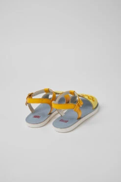 Twins Yellow And Orange Leather Sandals For Kids 9 Twins Yellow And Orange Leather Sandals For Kids -MK store K800535 002 TF