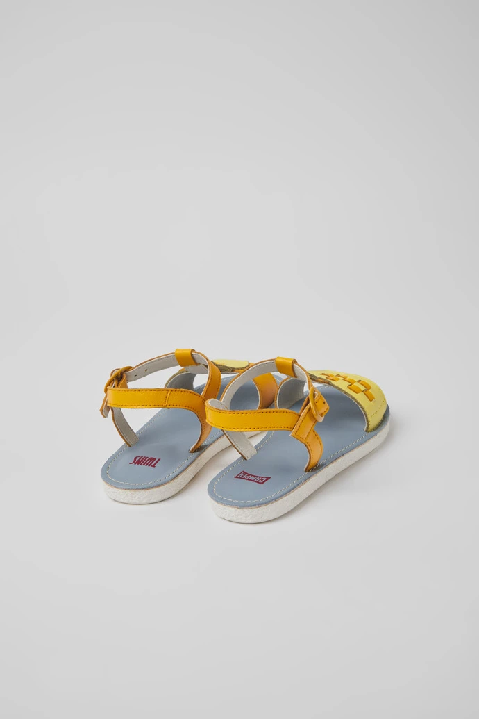 Twins Yellow And Orange Leather Sandals For Kids 5 Twins Yellow And Orange Leather Sandals For Kids - Image 3