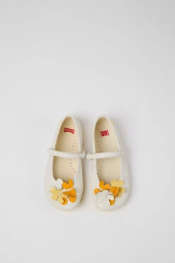 Twins White Leather Ballerinas For Kids -MK store K800539 001 CF
