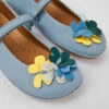 Twins Blue Leather Ballerinas For Kids -MK store K800539 002 DF