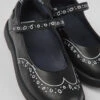 Twins Black Leather Mary Jane Shoes For Kids -MK store K800549 001 DF