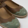 Twins Brown And Green Leather Ballerinas For Kids 2 Twins Brown And Green Leather Ballerinas For Kids -MK store K800558 002 DF