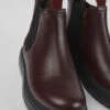 Norte Burgundy Leather Chelsea Boots For Kids -MK store K900149 017 DF