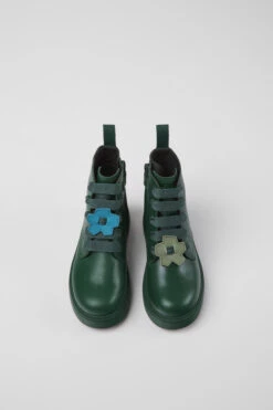 Twins Green Leather Ankle Boots For Kids -MK store K900150 015 CF
