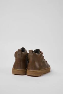 Kido Brown Leather Ankle Boots For Kids -MK store K900189 017 TF