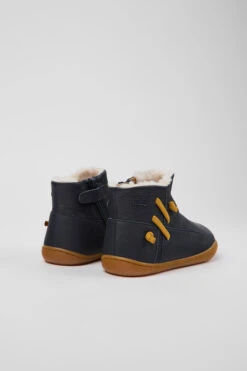 Peu Navy Blue Leather Ankle Boots -MK store K900257 003 TF